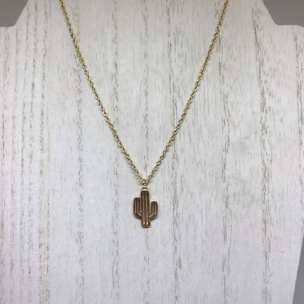 Gold Cactus Necklace